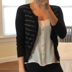 Forever 21 black striped sweater - M